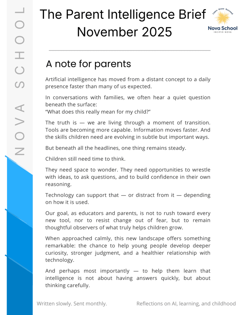 The Parent Intelligence Brief Nov 2025